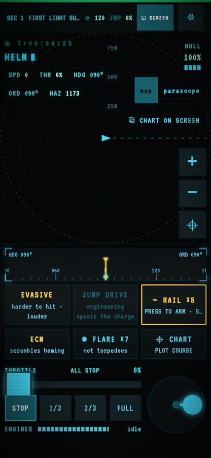 The Helm console as it appears on a phone